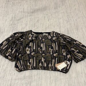 Mirth Blouse in Black and Green